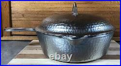 CHF Chicago Hardware Foundry Hammered Nickel Plated Cast iron Chicken Fryer Set