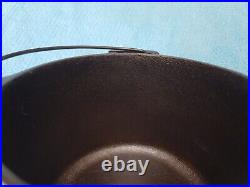 CHF Shallow Hammered Cast Iron 5 Deep Fryer, Model 90, Bail Handle, 1935-45