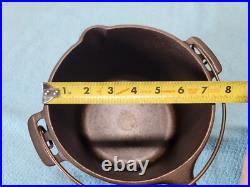 CHF Shallow Hammered Cast Iron 5 Deep Fryer, Model 90, Bail Handle, 1935-45