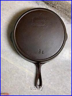 CLEANED Antique Favorite Piqua Ware Cast Iron Skillet Pan FLAT Smiley Logo OHIO