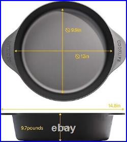COOKLIFE 5.5 Qt Cast Iron Dutch Oven Lightweight, Pre-Seasoned NIB