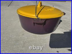 Cajun Classic Cast Iron Enamel 12qt LSU Colors Purple & Yellow Large Dutch Oven