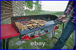 Camp Chef Deluxe Griddle Covers 2 Burners On 2 Burner Stove Cast Iron