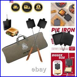 Campfire Pie Iron 4.9 Large Cast Iron Sandwich Maker for Camping 2 Pcs with