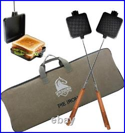 Campfire Pie Iron 4.9 Large Cast Iron Sandwich Maker for Camping 2 Pcs with Campfire Pie Iron 4.9 Large Cast Iron Sandwich Maker for Camping 2 Pcs with