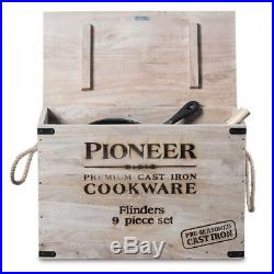 Campfire Pioneer Flinders 9 Piece Cast Iron Camp Cookware set