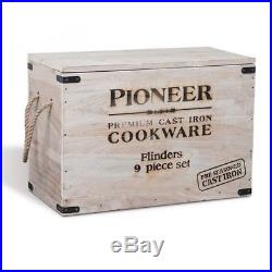 Campfire Pioneer Flinders 9 Piece Cast Iron Camp Cookware set