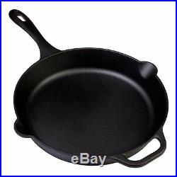 Cast Iron 12 inch Skillet Fry Cooking Pan Seasoned Large Cookware Kitchenware