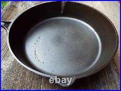 Cast Iron Antique Bottom Gated fancy handle Skillet #10 / 12, restored