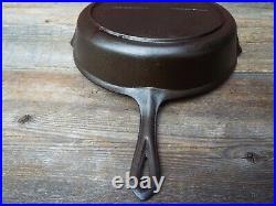 Cast Iron Antique Bottom Gated fancy handle Skillet #10 / 12, restored