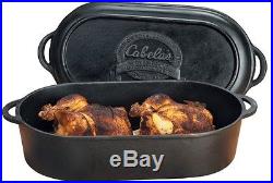 Cast Iron Cookware Dutch Oven Camp Tent Oval Pot Grill Pit 12 Quart Roasting Pan