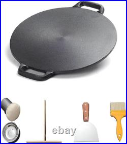 Cast Iron Crepe Pan 12.6 Perfect for Crepes, Tortillas & Pancakes
