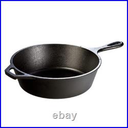 Cast Iron Deep Pan Pre-Seasoned 10.25 Inch Black