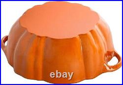 Cast Iron Dutch Oven 3.5-qt Pumpkin Cocotte with Stainless Steel Knob, Made in F