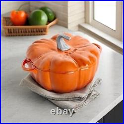 Cast Iron Dutch Oven 3.5-qt Pumpkin Cocotte with Stainless Steel Knob, Made in F