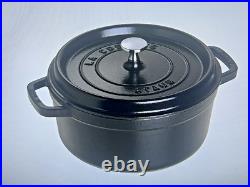 Cast Iron Dutch Oven 4-qt Round Cocotte, Made in France, Serves 3-4, Matte Black