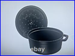 Cast Iron Dutch Oven 4-qt Round Cocotte, Made in France, Serves 3-4, Matte Black