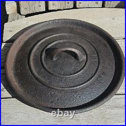 Cast Iron Dutch Oven Lid Gate Mark Size 11 Vintage Antique Double Ring Unmarked