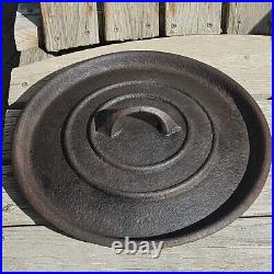 Cast Iron Dutch Oven Lid Gate Mark Size 11 Vintage Antique Double Ring Unmarked