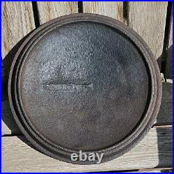 Cast Iron Dutch Oven Lid Gate Mark Size 11 Vintage Antique Double Ring Unmarked