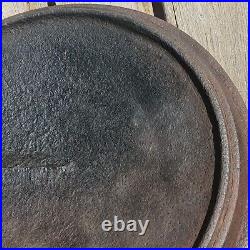 Cast Iron Dutch Oven Lid Gate Mark Size 11 Vintage Antique Double Ring Unmarked