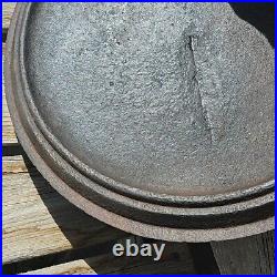 Cast Iron Dutch Oven Lid Gate Mark Size 11 Vintage Antique Double Ring Unmarked