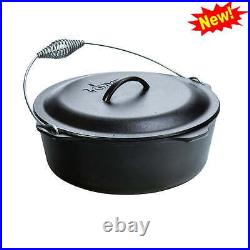 Cast Iron Dutch Oven With Bail Handle Camping Outdoors Kitchens Cookware 9 Qt New