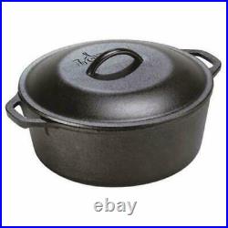 Cast Iron Dutch Oven With Lid 5 Quart Black