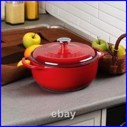 Cast Iron Dutch Oven with Lid Dual Handles Oven Safe up to 500° F or on