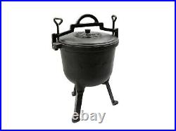 Cast Iron Enamel Dutch Oven Stew Pot Outdoor Cooking Campfire Open Fire 8L! UK