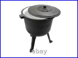 Cast Iron Enamel Dutch Oven Stew Pot Outdoor Cooking Campfire Open Fire 8L! UK