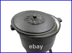 Cast Iron Enamel Dutch Oven Stew Pot Outdoor Cooking Campfire Open Fire 8L! UK