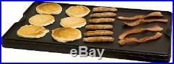 Cast Iron Flat Griddle Grill Camp Pancake Griddles Preseasoned Reversible Large