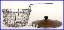 Cast Iron GRISWOLD Deep Fat FRYER LID # 1004 (RARE) + Basket FINE & Clean