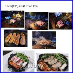 Cast Iron Grill Pan Double-sided Perilla Oil Seasoning Pan Home Garden Camping