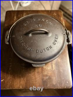 Cast Iron Griswold Dutch Oven No 8 Erie Tite-Top with Slant Lid