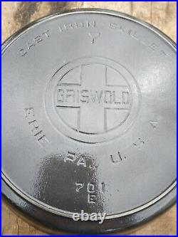 Cast Iron Griswold No. 7 Large Block Logo Skillet Heat Ring Restored