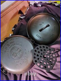 Cast Iron Griswold No 9 Tite Top Dutch Oven 834 J With Lid 2552 and Trivet CLEAN