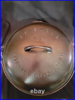 Cast Iron Griswold No 9 Tite Top Dutch Oven 834 J With Lid 2552 and Trivet CLEAN