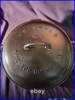 Cast Iron Griswold No 9 Tite Top Dutch Oven 834 J With Lid 2552 and Trivet CLEAN