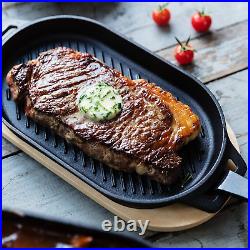 Cast Iron Grizzler Plate Griddle Cast Iron Pan Cast Iron Cookware with Remov