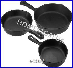 Cast Iron Non Stick Grill Pan Skillet Griddle Fry Frying Cooking Pan Induction