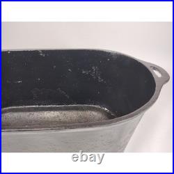 Cast Iron Oval Ham Boiler Fish Poacher Large Primitive Pot 24 Footed Roaster