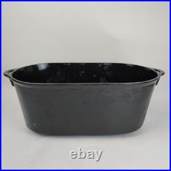 Cast Iron Oval Ham Boiler Fish Poacher Large Primitive Pot 24 Footed Roaster