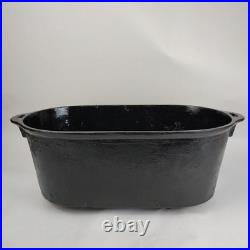 Cast Iron Oval Ham Boiler Fish Poacher Large Primitive Pot 24 Footed Roaster
