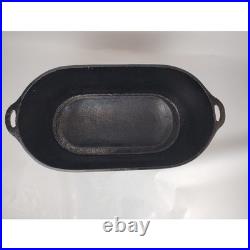 Cast Iron Oval Ham Boiler Fish Poacher Large Primitive Pot 24 Footed Roaster