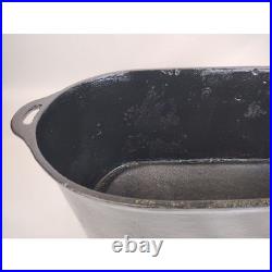 Cast Iron Oval Ham Boiler Fish Poacher Large Primitive Pot 24 Footed Roaster