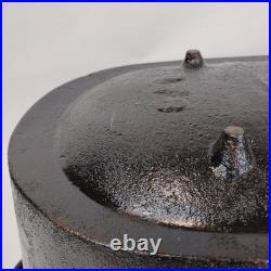 Cast Iron Oval Ham Boiler Fish Poacher Large Primitive Pot 24 Footed Roaster