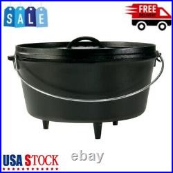 Cast Iron Pot Dutch Oven 8-Qt with Handle Classic Camping Cookware 5 In Depth US
