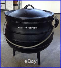 Cast Iron Potjie Pot Cauldron 5 Gal Sz 8 Outdoor Wilderness Survival Dutch Oven